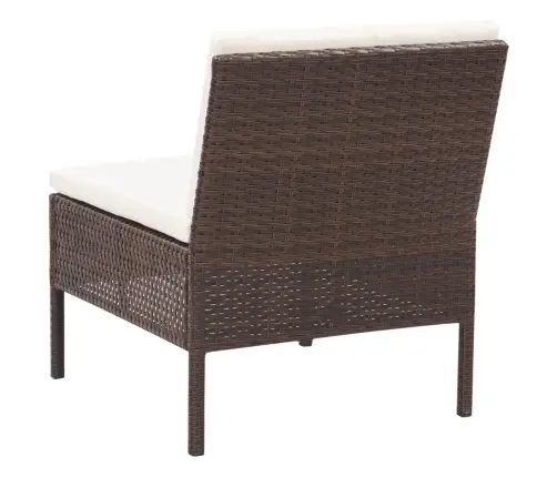 Sodo Sofos Komplektas Su Pagalvėlėmis, 5 Dalių, Rudas, Ratanas