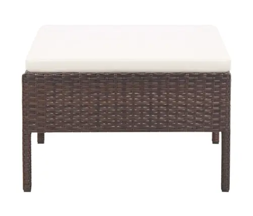 Sodo Sofos Komplektas Su Pagalvėlėmis, 5 Dalių, Rudas, Ratanas