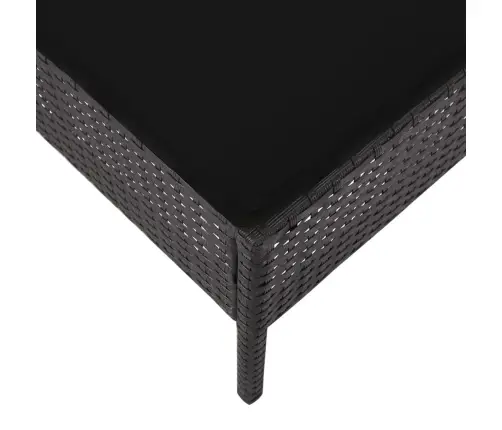 Sodo Sofos Komplektas Su Pagalvėlėmis, 5 Dalių, Juodas, Ratanas