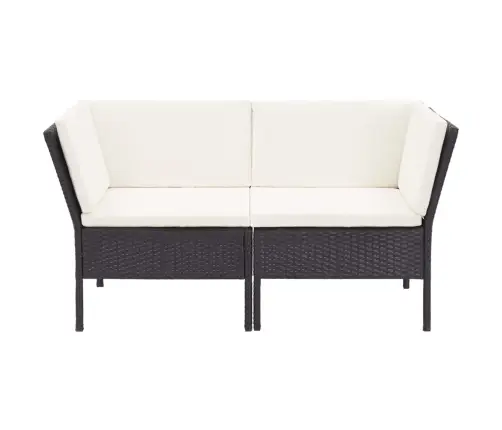 8-Daļīgs Dārza Atpūtas Mēbeļu Komplekts Ar Matračiem, Pe, Melns Vidaxl