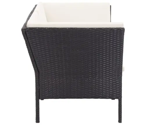 8-Daļīgs Dārza Atpūtas Mēbeļu Komplekts Ar Matračiem, Pe, Melns Vidaxl