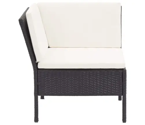 8-Daļīgs Dārza Atpūtas Mēbeļu Komplekts Ar Matračiem, Pe, Melns Vidaxl