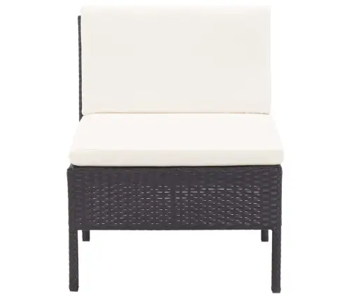 8-Daļīgs Dārza Atpūtas Mēbeļu Komplekts Ar Matračiem, Pe, Melns Vidaxl