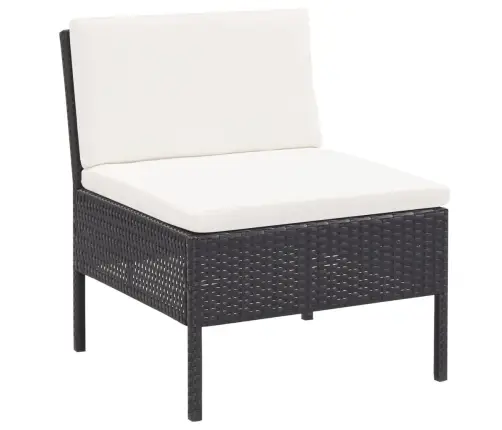 3-Daļīgs Dārza Atpūtas Mēbeļu Komplekts Ar Matračiem, Pe, Melns Vidaxl