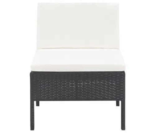 3-Daļīgs Dārza Atpūtas Mēbeļu Komplekts Ar Matračiem, Pe, Melns Vidaxl