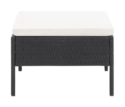 3-Daļīgs Dārza Atpūtas Mēbeļu Komplekts Ar Matračiem, Pe, Melns Vidaxl