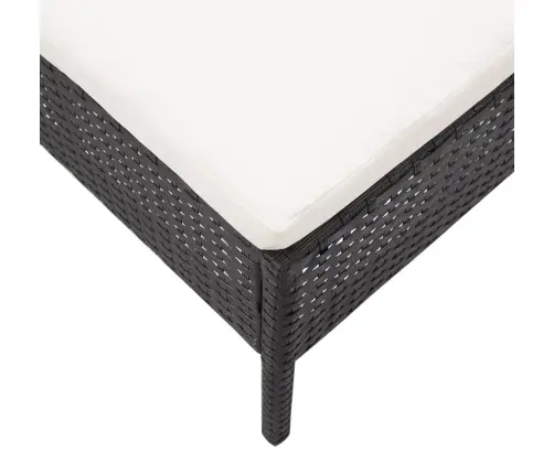 3-Daļīgs Dārza Atpūtas Mēbeļu Komplekts Ar Matračiem, Pe, Melns Vidaxl