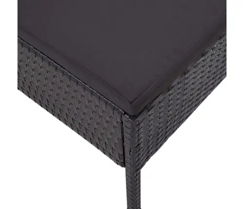 3-Osaline Aiamööblikomplekt Patjadega, Polürotang, Must