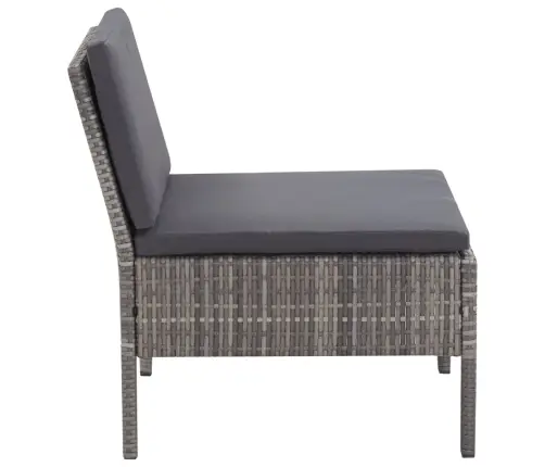 3-Daļīgs Dārza Atpūtas Mēbeļu Komplekts Ar Matračiem, Pelēks Pe Vidaxl