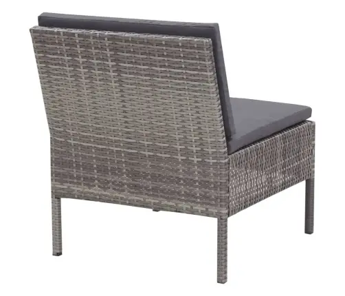 3-Daļīgs Dārza Atpūtas Mēbeļu Komplekts Ar Matračiem, Pelēks Pe Vidaxl