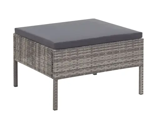 3-Daļīgs Dārza Atpūtas Mēbeļu Komplekts Ar Matračiem, Pelēks Pe Vidaxl