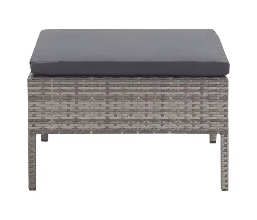 3-Daļīgs Dārza Atpūtas Mēbeļu Komplekts Ar Matračiem, Pelēks Pe Vidaxl