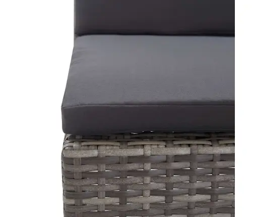 3-Daļīgs Dārza Atpūtas Mēbeļu Komplekts Ar Matračiem, Pelēks Pe Vidaxl