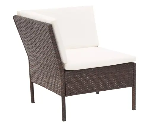 3-Osaline Aiamööblikomplekt Patjadega, Polürotang, Pruun