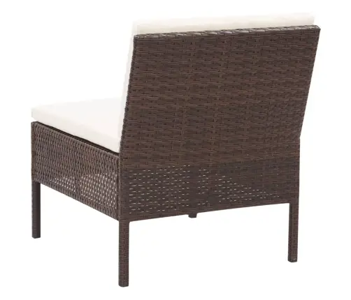 3-Osaline Aiamööblikomplekt Patjadega, Polürotang, Pruun