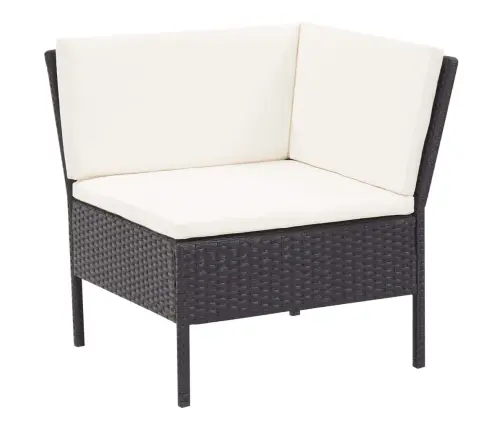 Sodo Komplektas Su Pagalvėlėmis, 3 Dalių, Juodas, Ratanas