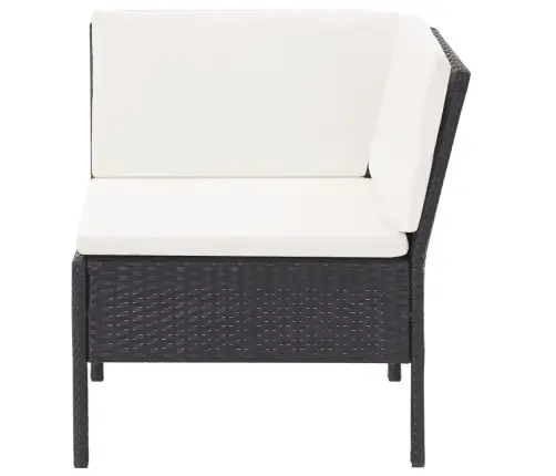 Sodo Komplektas Su Pagalvėlėmis, 3 Dalių, Juodas, Ratanas