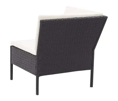 Sodo Komplektas Su Pagalvėlėmis, 3 Dalių, Juodas, Ratanas