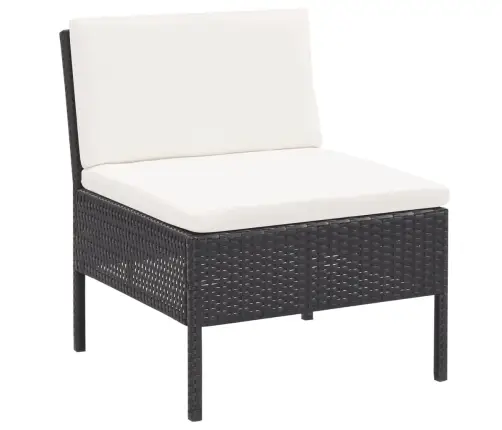 Sodo Komplektas Su Pagalvėlėmis, 3 Dalių, Juodas, Ratanas