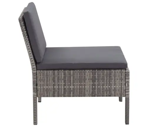 3-Osaline Aiamööblikomplekt Patjadega, Polürotang, Hall