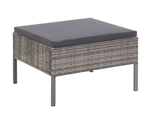 3-Osaline Aiamööblikomplekt Patjadega, Polürotang, Hall