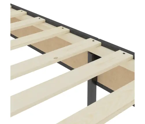 Atsperu Gultas Rāmis, 140X200 Cm, Pelēks Audums Vidaxl