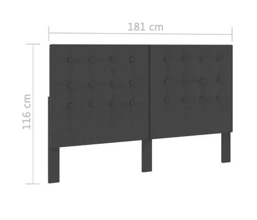 Šūts Galvgalis, Tumši Pelēks Audums, 180X200 Cm  Vidaxl