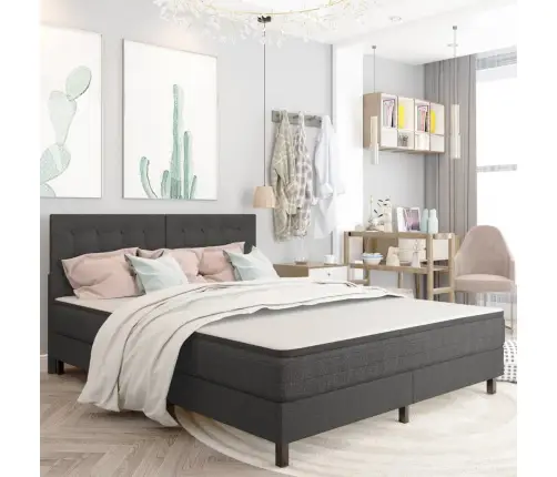 Šūts Galvgalis, Tumši Pelēks Audums, 180X200 Cm  Vidaxl