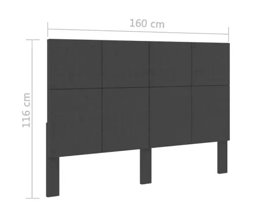 Galvgalis, Tumši Pelēks Audums, 160X200 Cm  Vidaxl