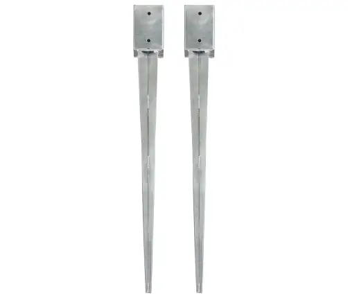 Maavaiad 2 Tk Hõbedane 9 X 9 X 90 Cm Tsingitud Teras