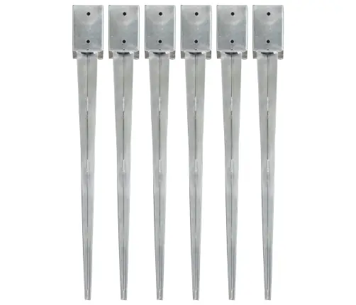 Maavaiad 6 Tk Hõbedane 9 X 9 X 90 Cm Tsingitud Teras