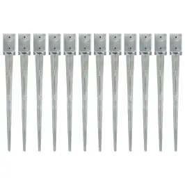 Maavaiad 12 Tk Hõbedane 9 X 9 X 90 Cm Tsingitud Teras