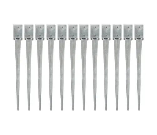 Maavaiad 12 Tk Hõbedane 9 X 9 X 90 Cm Tsingitud Teras