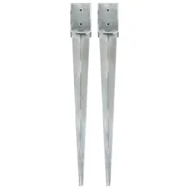 Zemes Mietiņi, 2 Gab., Sudraba Krāsa, 10X10X91 Cm, Tērauds Vidaxl