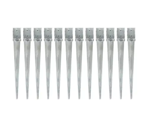 Maavaiad 12 Tk Hõbedane 10 X 10 X 91 Cm Tsingitud Teras