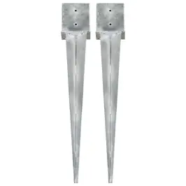 Zemes Mietiņi, 2 Gab., Sudraba Krāsa, 14X14X91 Cm, Tērauds Vidaxl