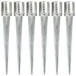 Zemes Mietiņi, 6 Gab., Sudraba Krāsa, 12X91 Cm, Tērauds Vidaxl