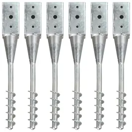 Maavaiad 6 Tk Hõbedane 7 X 7 X 56 Cm Tsingitud Teras