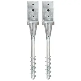 Maavaiad 2 Tk Hõbedane 8 X 8 X 57 Cm Tsingitud Teras