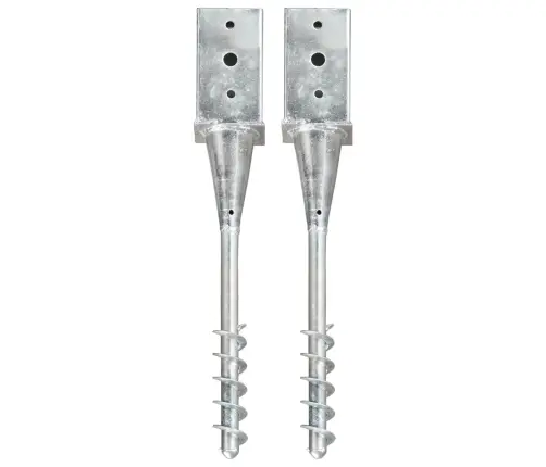 Maavaiad 2 Tk Hõbedane 8 X 8 X 57 Cm Tsingitud Teras