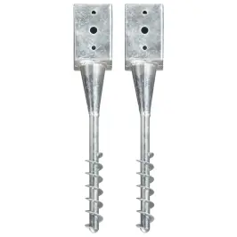 Zemes Mietiņi, 2 Gab., Sudraba Krāsa, 9X9X56 Cm, Tērauds Vidaxl