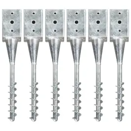 Maavaiad 6 Tk Hõbedane 9 X 9 X 56 Cm Tsingitud Teras