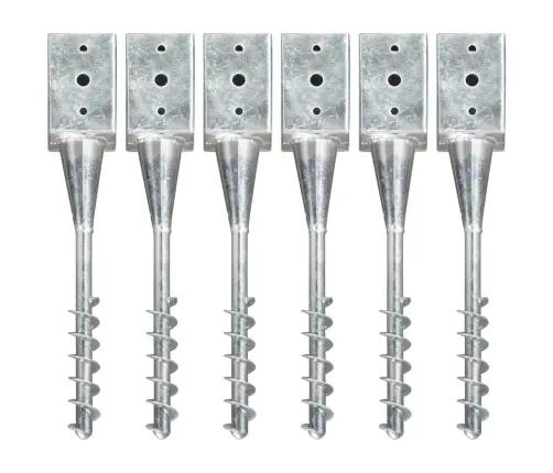 Maavaiad 6 Tk Hõbedane 9 X 9 X 56 Cm Tsingitud Teras