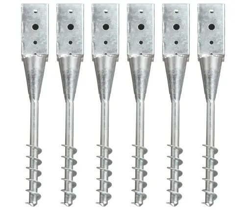 Maavaiad 6 Tk Hõbedane 10 X 10 X 57 Cm Tsingitud Teras