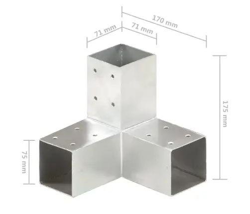 Stabu Savienotājs, Y Forma, Cinkots Metāls, 71X71 Mm Vidaxl