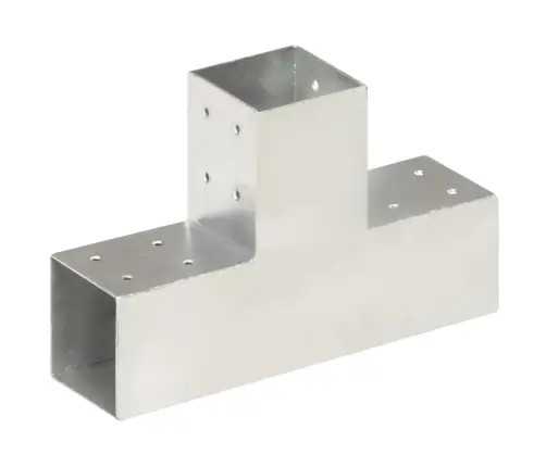 Stulpo Sujungimas, 81X81Mm, Galvanizuotas Metalas, T Formos