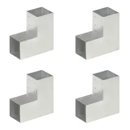 Postiühendused, 4 Tk L-Kujuline, Tsingitud Metall, 91 X 91 Mm