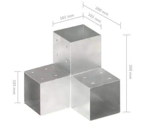 Stabu Savienotājs, Y Forma, Cinkots Metāls, 101X101 Mm Vidaxl