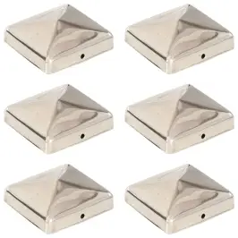 Stabu Cepurītes, 6 Gab,. Nerūsējošs Tērauds, 71X71 Mm Vidaxl