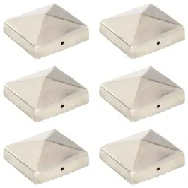 Püramiidikujuline Aiapostiots, 6 Tk, Roostevaba Teras, 81X81 Mm